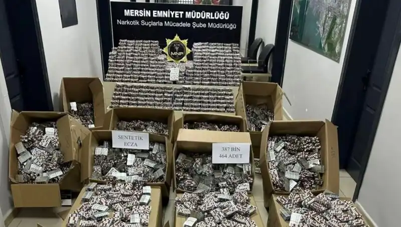 Mersin'de Düzenlenen Operasyonda 387 Bin Uyuşturucu Hap Ele Geçirildi!